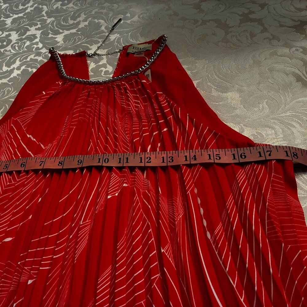 NWT Elie Tahari Chain Neck Pleated Halter Top - Sz Laege